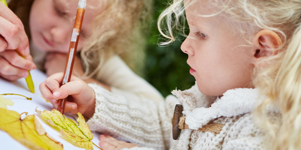 Pine Hills Nursery -Experiencing Nature with Your Kids-leaf art in garden