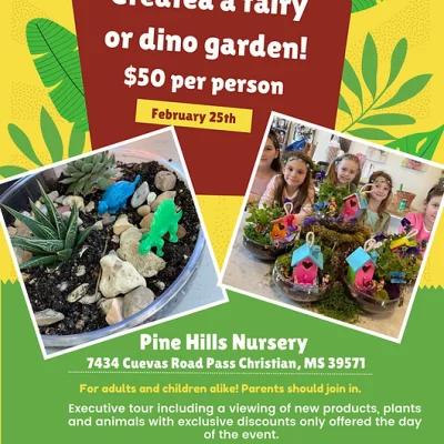 Ticket: Create Your Own Dino/Fairy Garden! 2023/02/25 - 2023/02/25