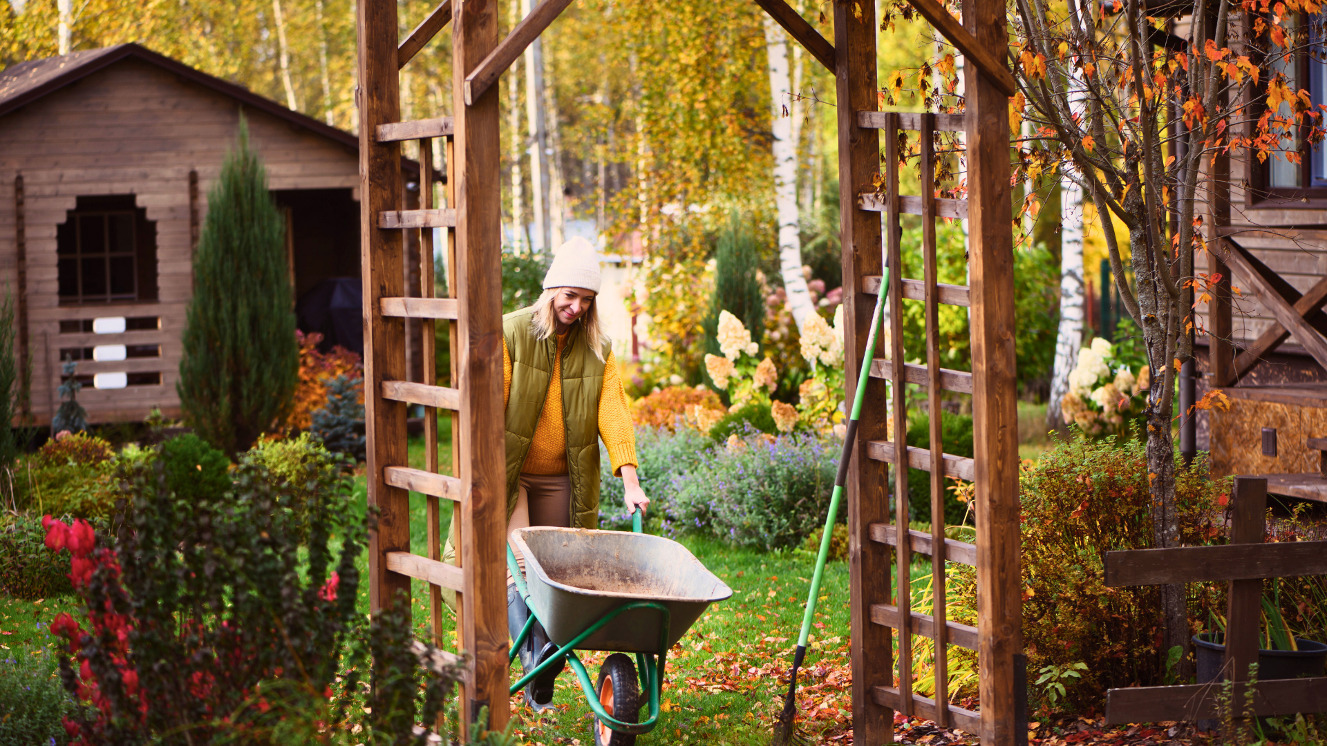 Pine Hills Nursery-Pass Christian-Mississippi-Fall Garden Clean-up Guide-wheelbarrow for leaves